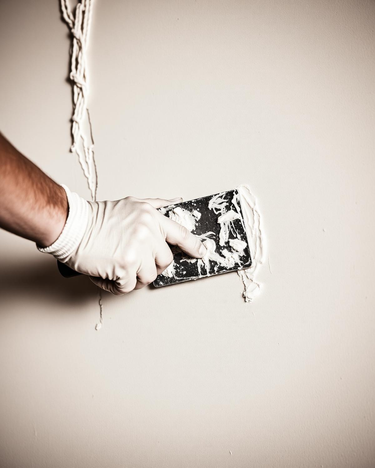 Stukadoor werkt met troffel